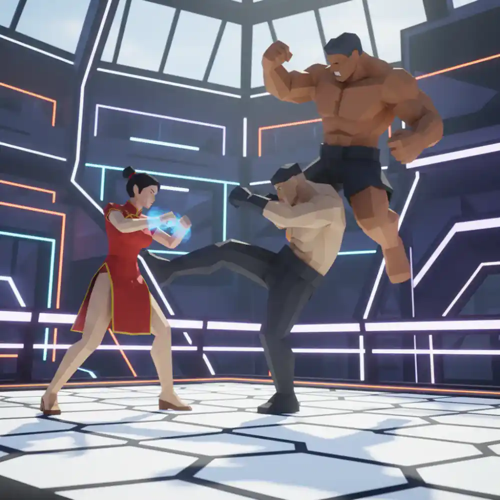 3D polygoon vechters in Virtua Fighter arena